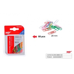 [PA342-5] Clips de colores 28mm 80uds