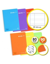 [400133586] Cuaderno espiral TP Enri Plus Fº 80H Pauta 2,5mm