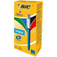 Bolígrafo Bic 4 colores classic caja 12 unidades