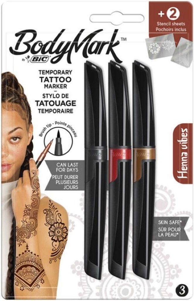 Rotulador bodymark de tatuaje temporal "henna vibes" Bic