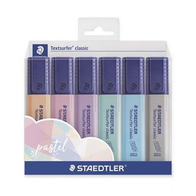 Set 6 rotuladores flúor pastel Staedtler colors