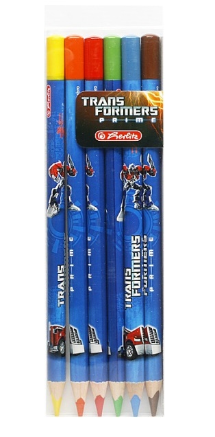 Blíster 6 lápices colores transformers