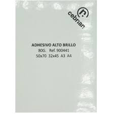 ADHESIVO BLANCO BRILLO C/ CORTES  450x320 250Hojas