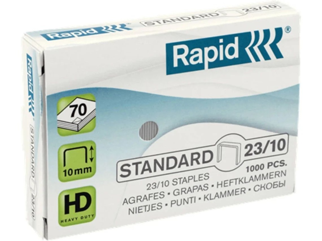 Grapas Rapid 23/10 mm. Caja 1000 Standard galvanizada