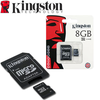 Microsdhc class 4 8gb Kingston + adaptador tarjeta sd