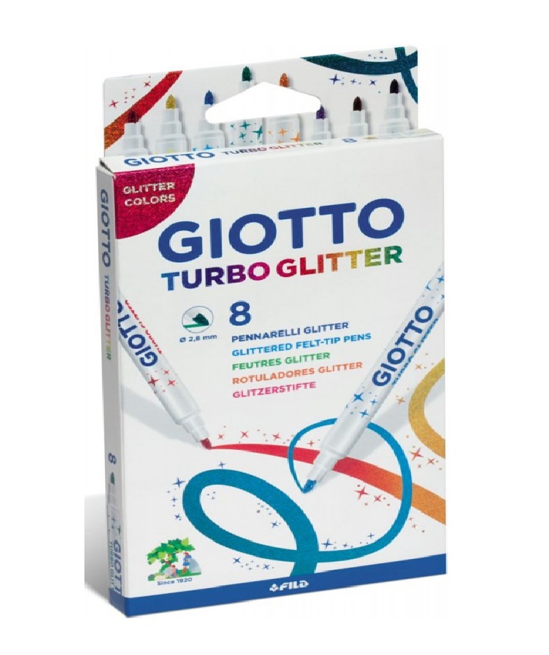 Rotuladores Giotto turbo glitter 8unds