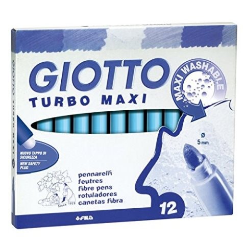 Rotuladores Giotto turbo maxi azul celeste c/ 12un