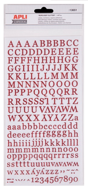 Abc stickers glitter granate 2h.