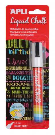 Tiza liquida color blanco liquid chalk