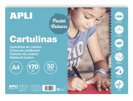 Cartulina 180grs. A4 50h balnco Apli