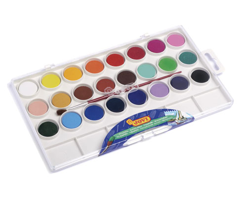 Estuche plástico acuarelas 22mm 24 pastillas Jovi