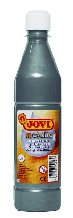 Tempera liquida metalizada plata 500ml. Jovi