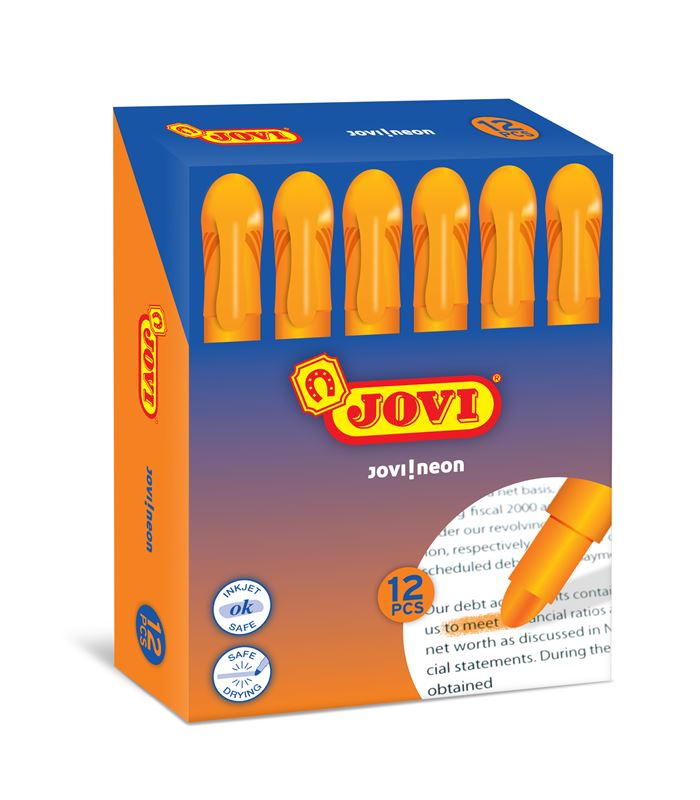 Marcadores gel naranja jovi caja 12unid.