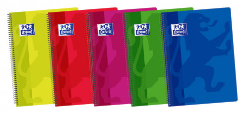 Cuaderno espiral Oxford Fº 80h 90g 4x4 t. Plastico