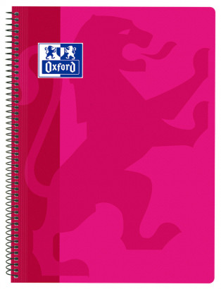 Cuaderno espiral Fº 4x4 80h 90g tapa PP fucsia Oxford