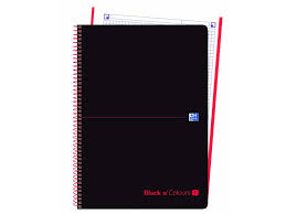 Cuaderno espiral TED Oxford Black'n'Red EB1 A4 80H 5x5