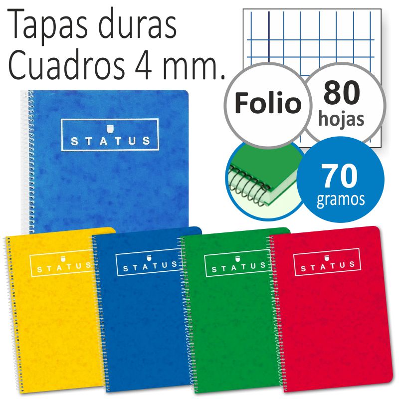 Cuaderno status esp 215x310 80h 70g 4x4/m td