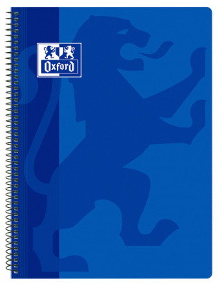 Cuaderno espiral Fº 4x4 80h 90g tapa PP azul Oxford