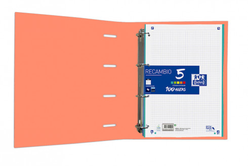 Carpesano Oxford A4+ con recambios 5X5 Melocotón Classic