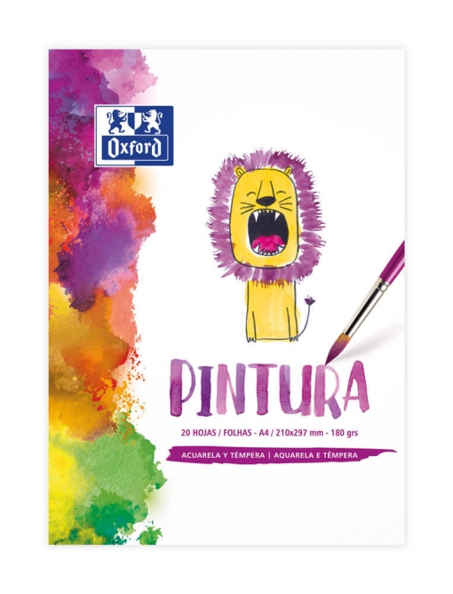 Bloc dibujo Oxford A4 20h. Lisas 180g. Acuarel/tem