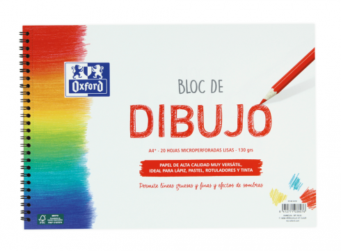 Bloc de bibujo Oxford A4+ 20h. Lisas 130g.