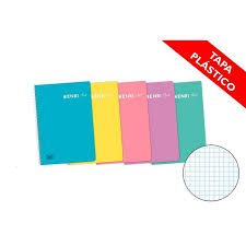 CUADERNO ESPIRAL TAPA PVC PASTEL A5 4x4 ENRI