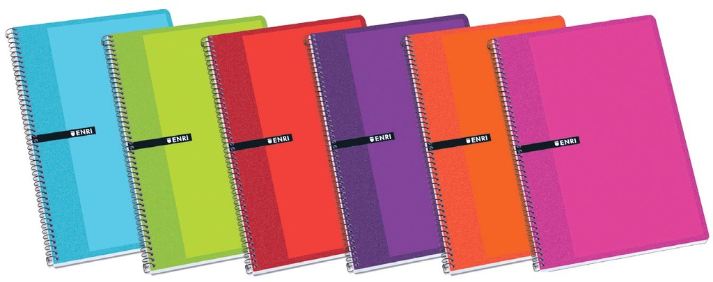 Cuaderno espiral folio tapa dura 80h 60g/m 4x4 enri