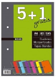 Cuaderno espiral enri pack 5+1