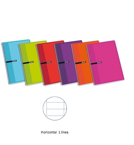 Cuaderno espiral tapa dura A5 80 hojas 1 línea 60g