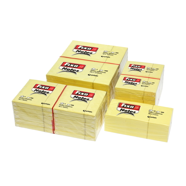 PACK 12 BLOCS DE NOTAS ADHESIVAS 38x51mm FIXO