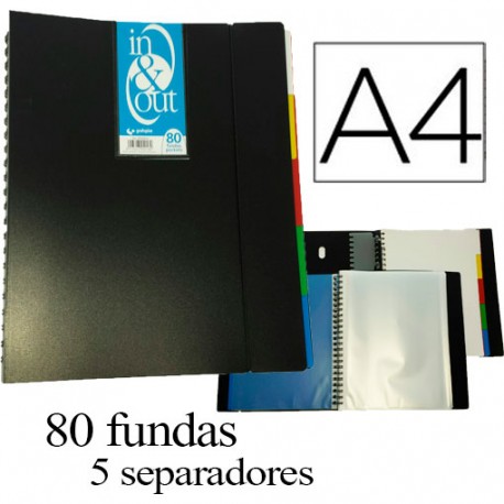 Carpetas con 80 fundas in & out