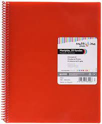 Carpeta 20 fundas maxiplas rojo