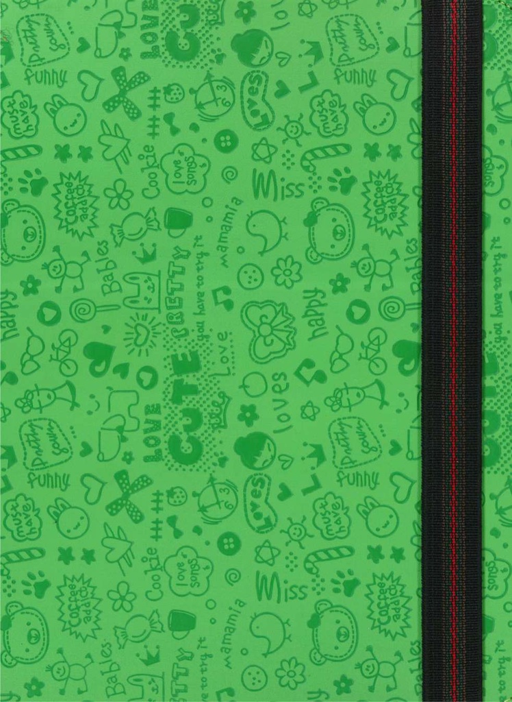 Funda Tablet 7" verde dibujo bajorrelieve con goma