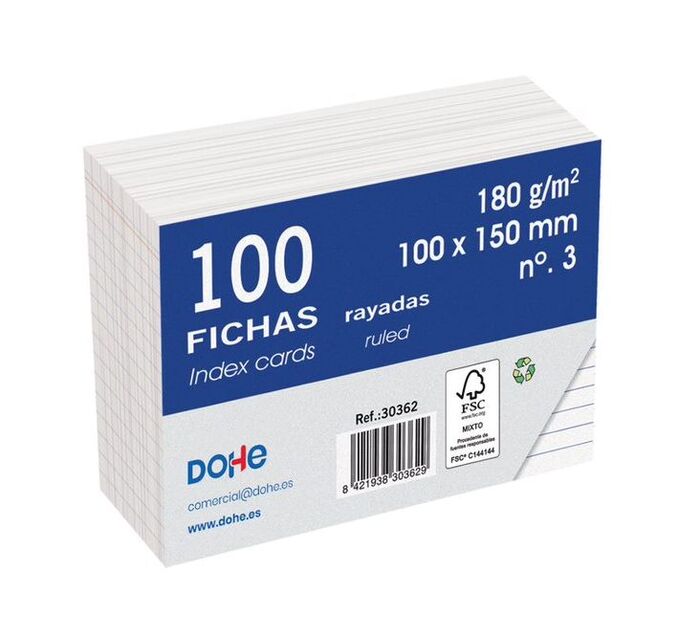 Fichas 100h rayadas 100x150 Dohe