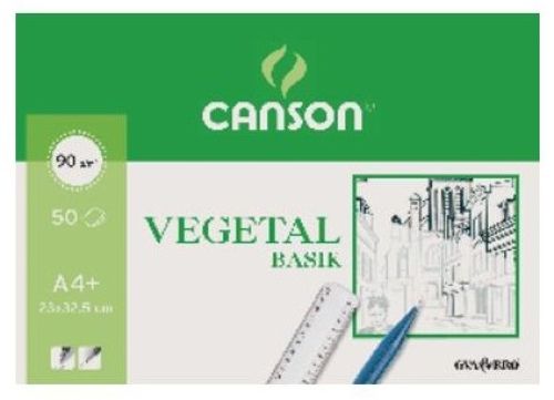 Pack 12 láminas papel vegetal basik A3 95g Canson