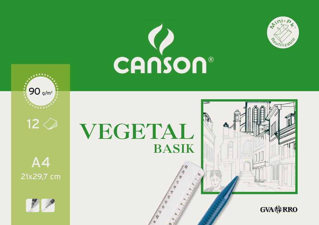 Caja de 250 láminas papel vegetal basik A4 95g Canson