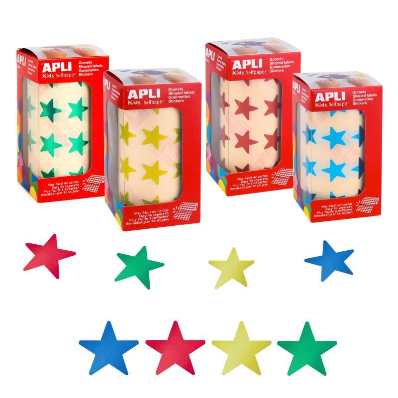 5 hojas gomets big stars metal col surtidos