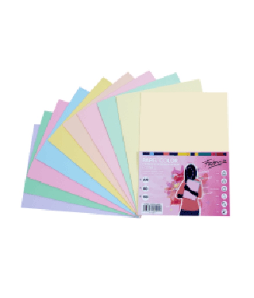 Papel 80g A4 100h surtido pastel fabrisa