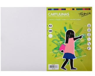 CARTULINA A3 BLANCA 180gr 100 HOJAS