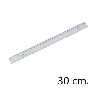 Regla escolar 30cm. Sin bolsa