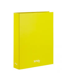 Carpeta 2 anillas 40mm. Fº pardo cartón amarillo