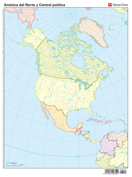 Mapa politico mudo america del norte y central