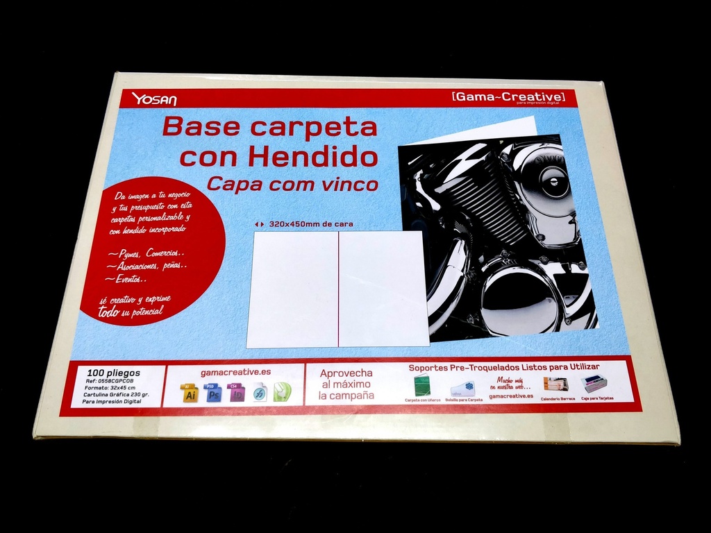 Carpeta con hendido 230grs. Caja 100unid.