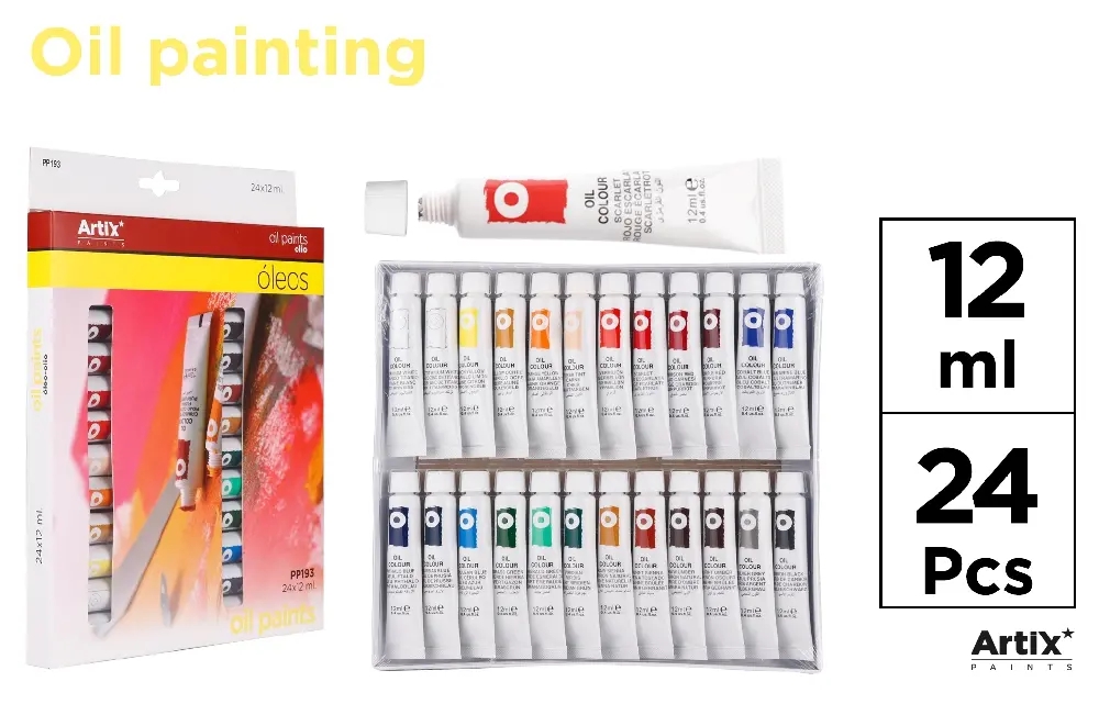 Pintura al óleo 24 tubos x 12ml Artix
