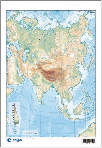 Mapa asia fisico mudo color