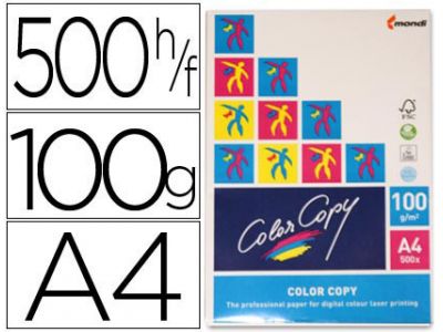 Papel color copy A4 de 100grs. Paquete. 500 hojas
