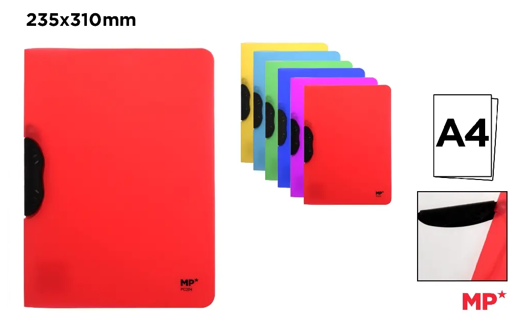Carpeta con clip  giratorio A4 Colores
