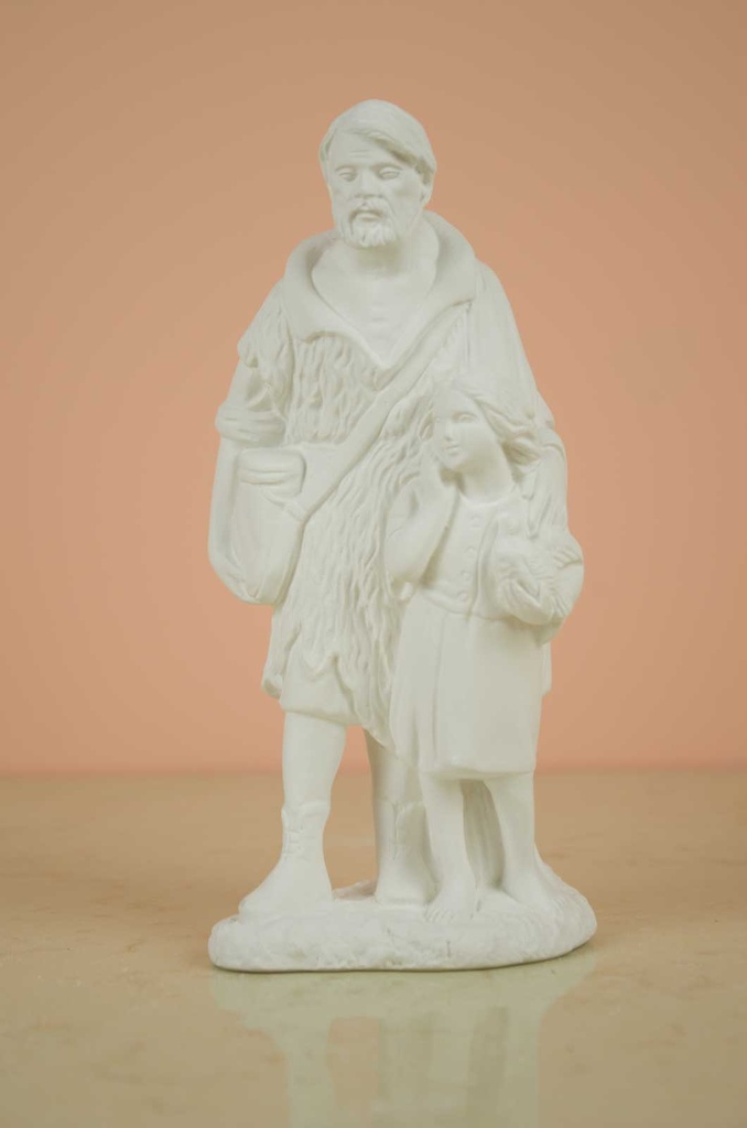 Figura de escayola - Pastor con niña 18cm