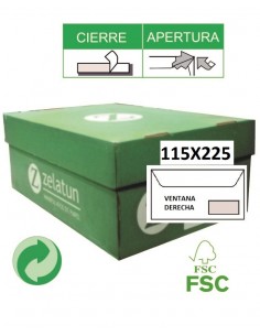 SOBRE 115x225 V/D LÁSER-Caja 500 unidades ZELATUN