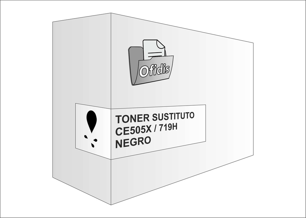 Tóner sustituto hp ce505x / canon 719h negro